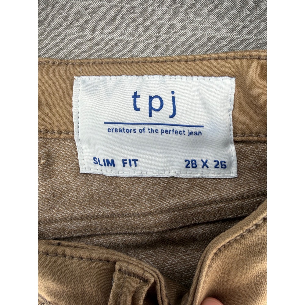 TPJ The Perfect Jean Slim Fit Khaki Tan Pants Mens 28x26 J09V10DK - Picture 4 of 10